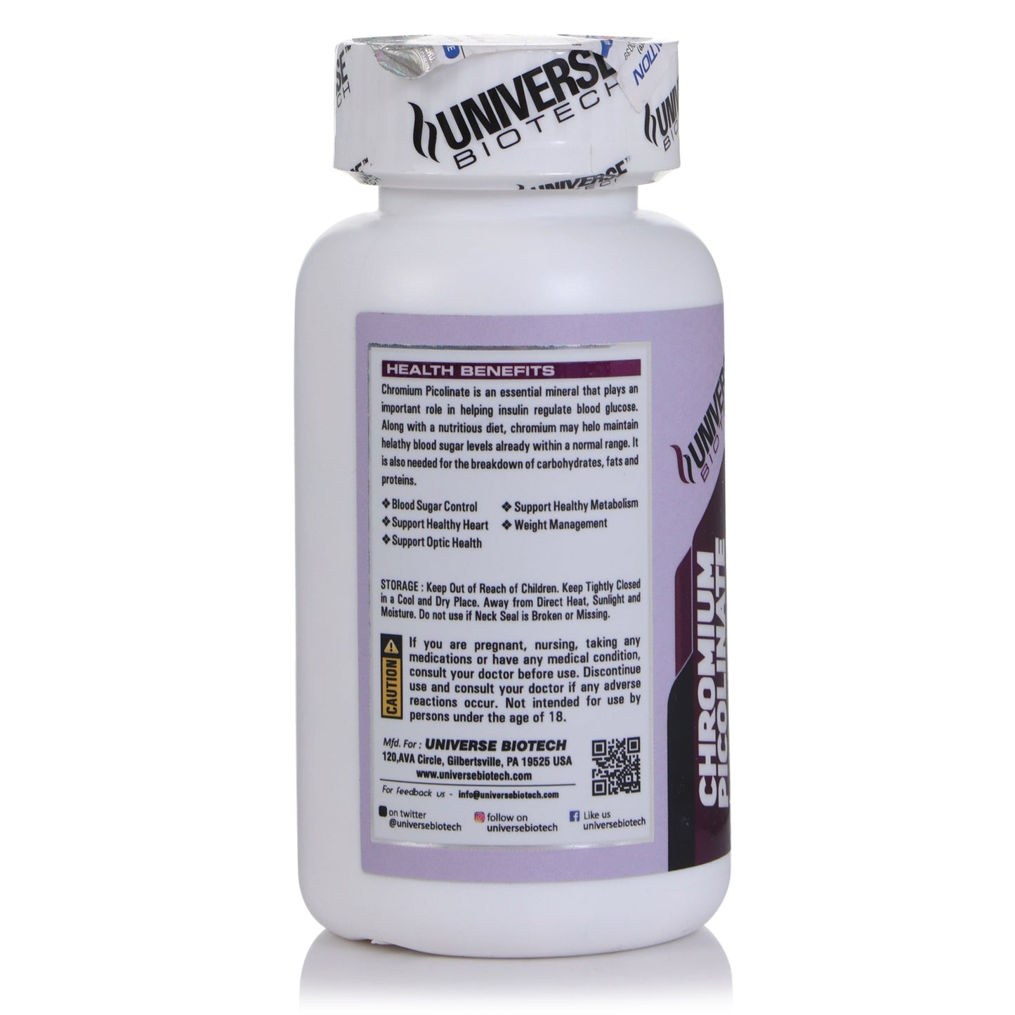 Universe Biotech Chromium Picolinate 100 Capsules