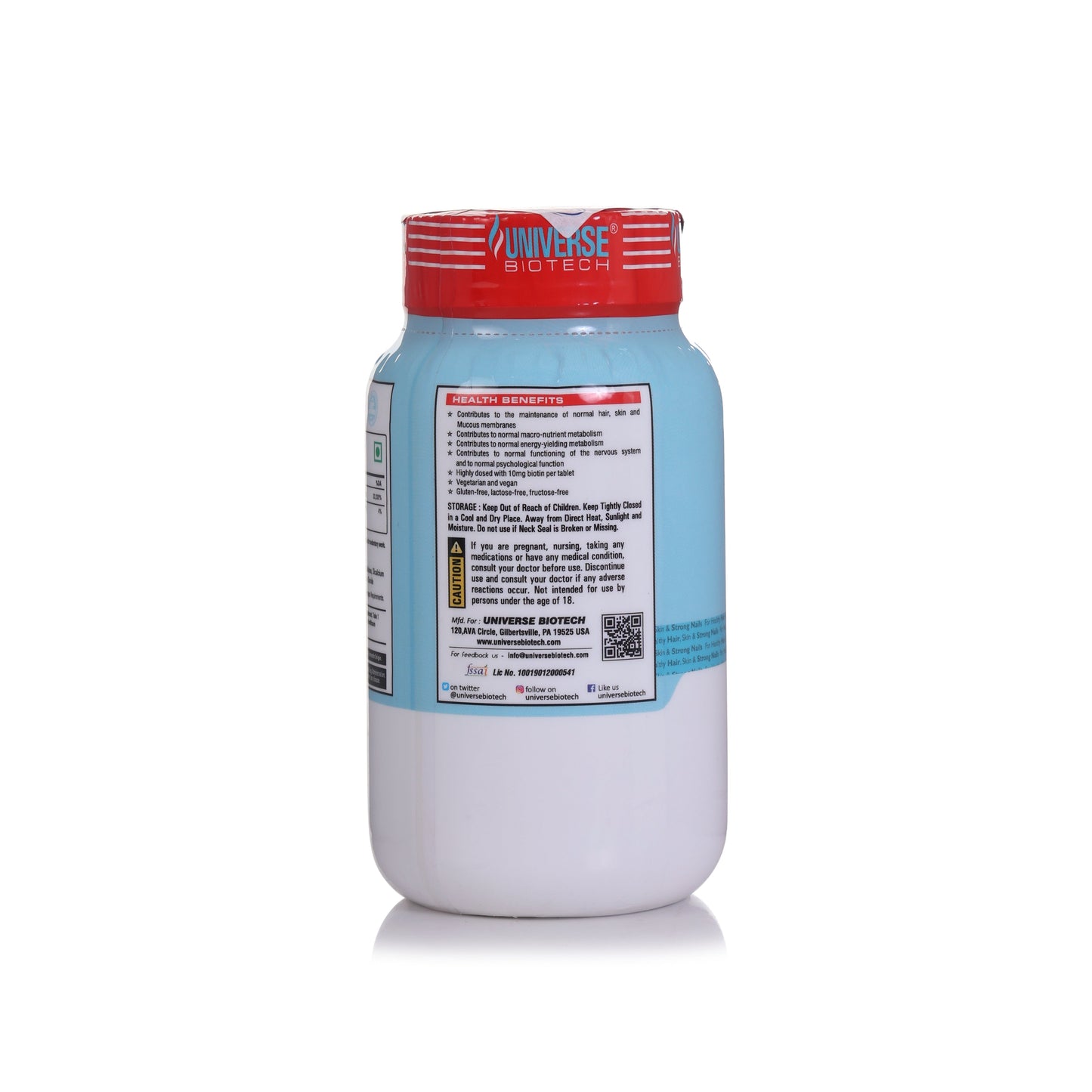 Universe Biotech Biotin 10000mcg 100 Tablets
