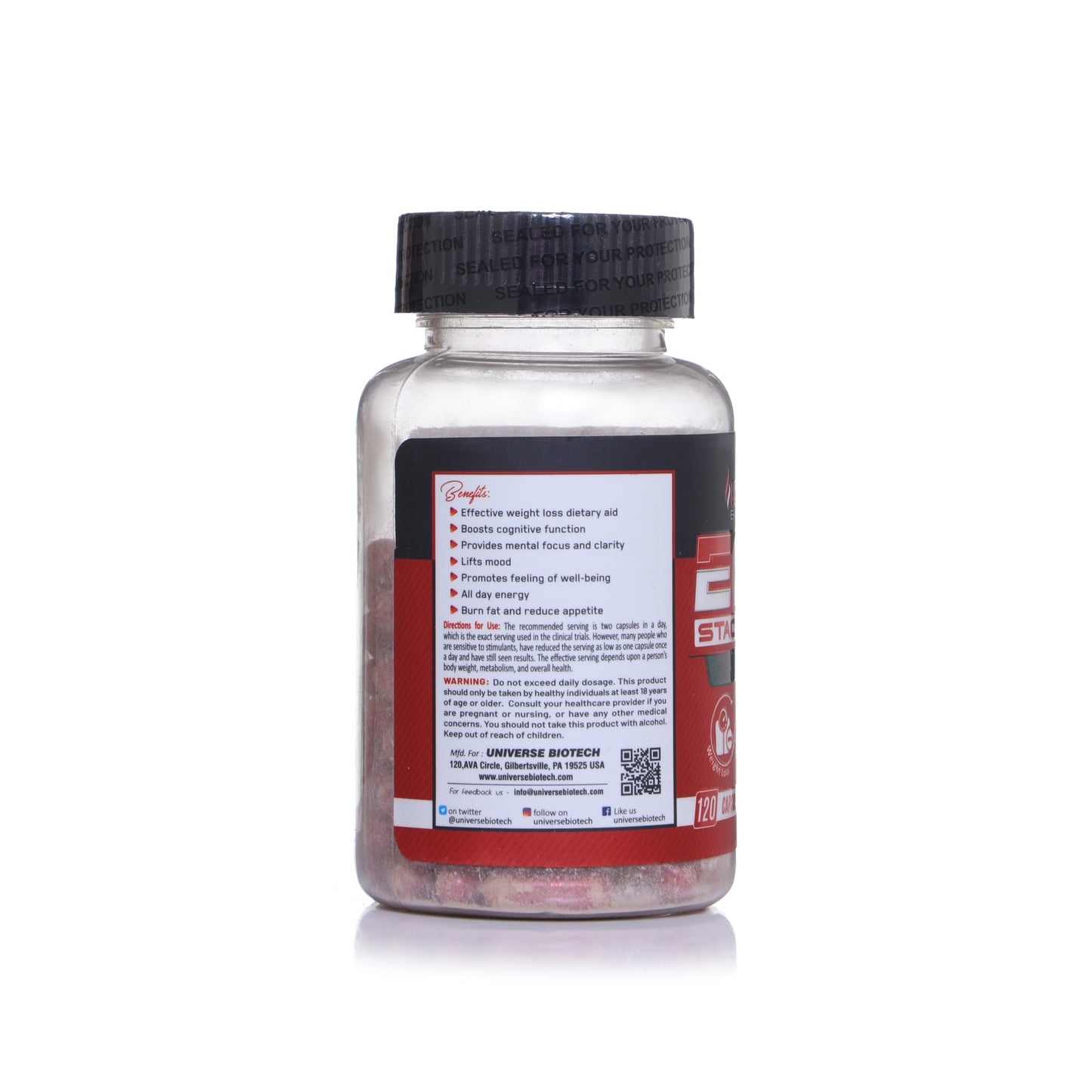 Universe Biotech ECA STACK, 120 Capsules