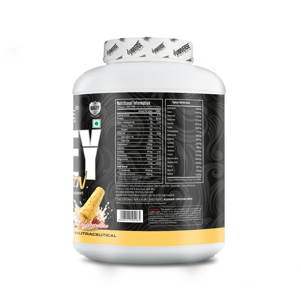 Universe Biotech Whey Protein 5.29lbs (2.4kg) 75 Servings