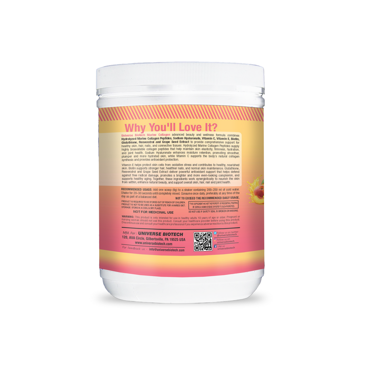 Universe Biotech Marine Collagen Peptide Powder 240g