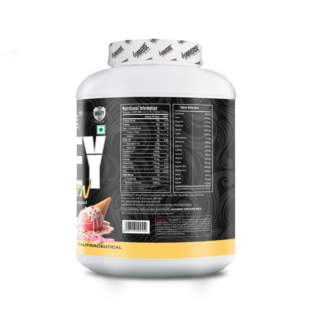 Universe Biotech Whey Protein 5.29lbs (2.4kg) 75 Servings