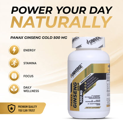 Universe Biotech Panax Ginseng Gold 500mg 100 Tablets