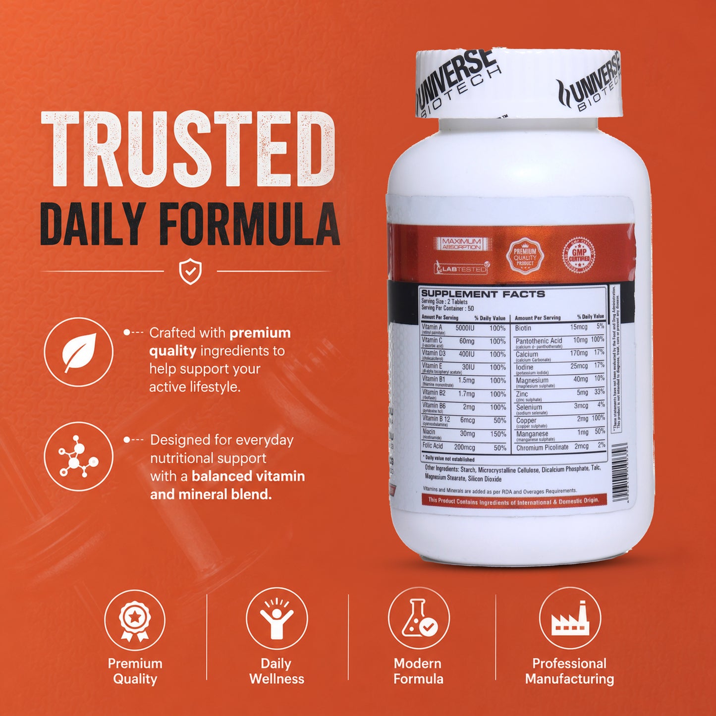 UNIVERSE BIOTECH Multi 100 Tablets