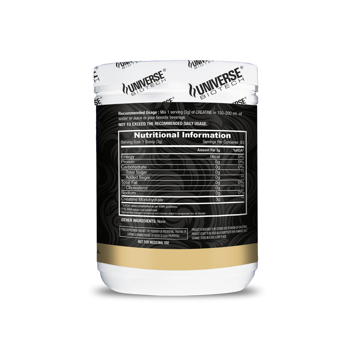 Universe Biotech  Micronized Creatine Monohydrate 250gm 83 servings