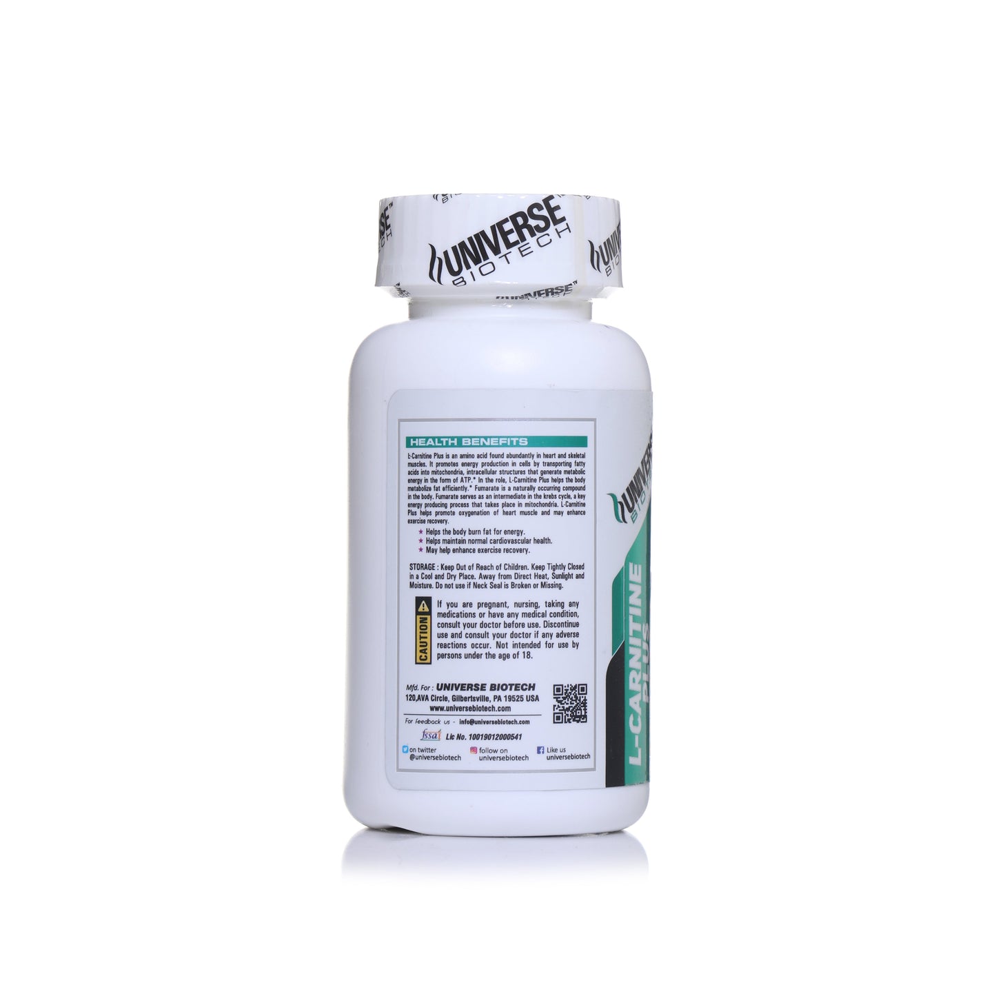 Universe Biotech L-Carnitine Plus 60 Tablets