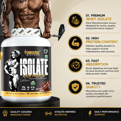 Universe Biotech Isolate Whey Protein 5.29lbs (2.4kg) 75 servings