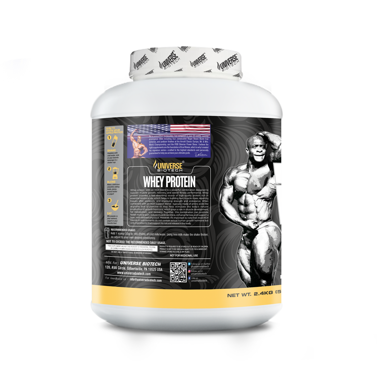 Universe Biotech Whey Protein 5.29lbs (2.4kg) 75 Servings