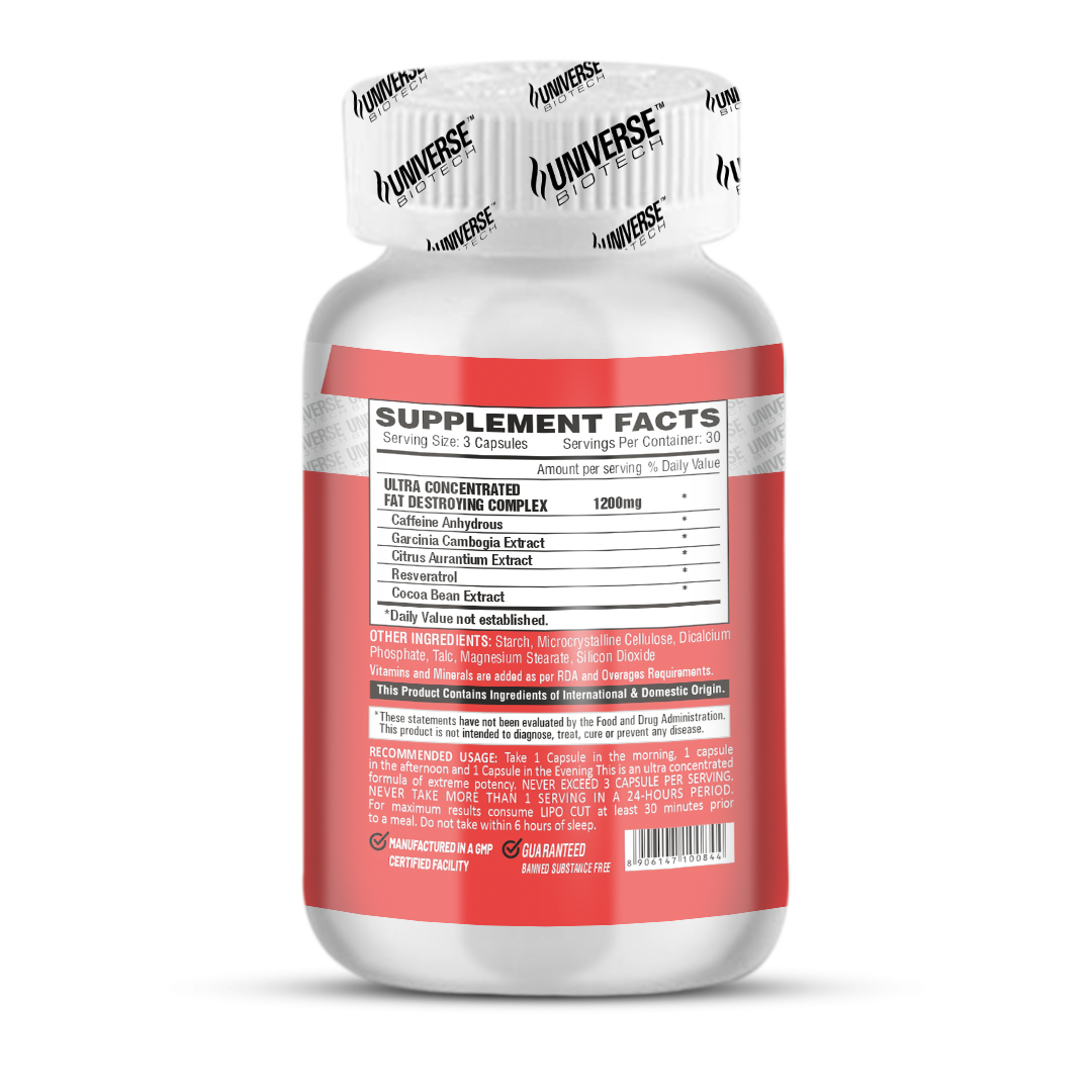 Universe Biotech Lipo Cut Fat Burner 90 Capsules